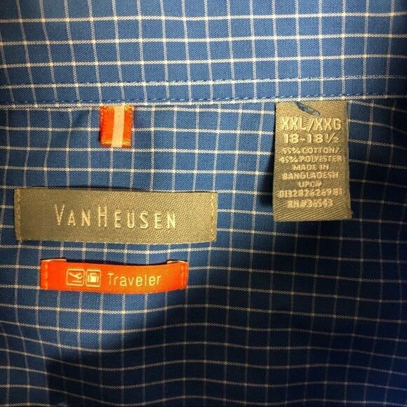 Van Heusen Blue Short Sleeve Travel Shirt Sz XXL - Picture 3 of 5